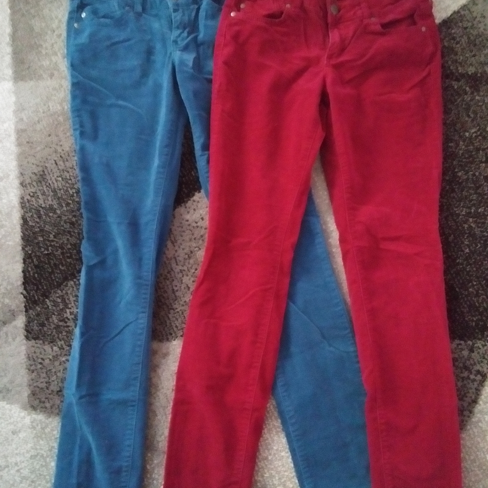 2 Pairs Women LEI Corduroy Pants Size 7
